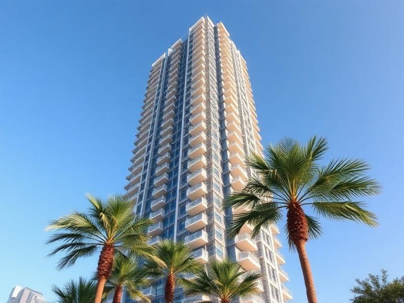 Tower exterior at dusk