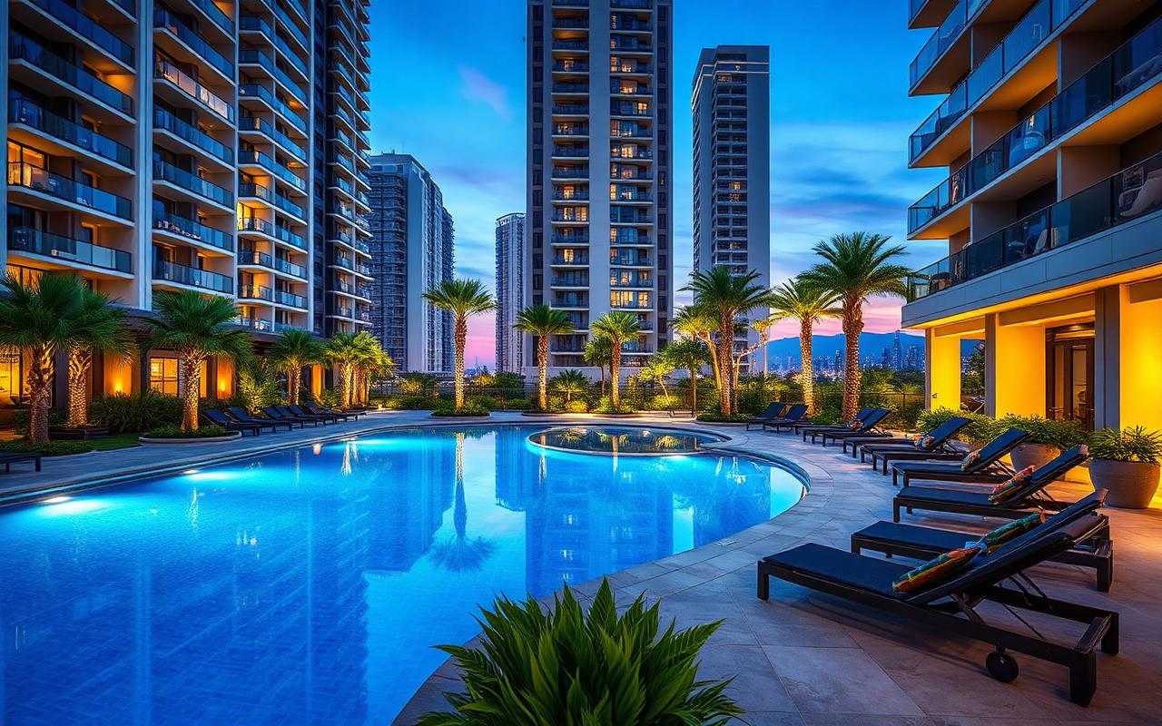 Resort-style swimming pool